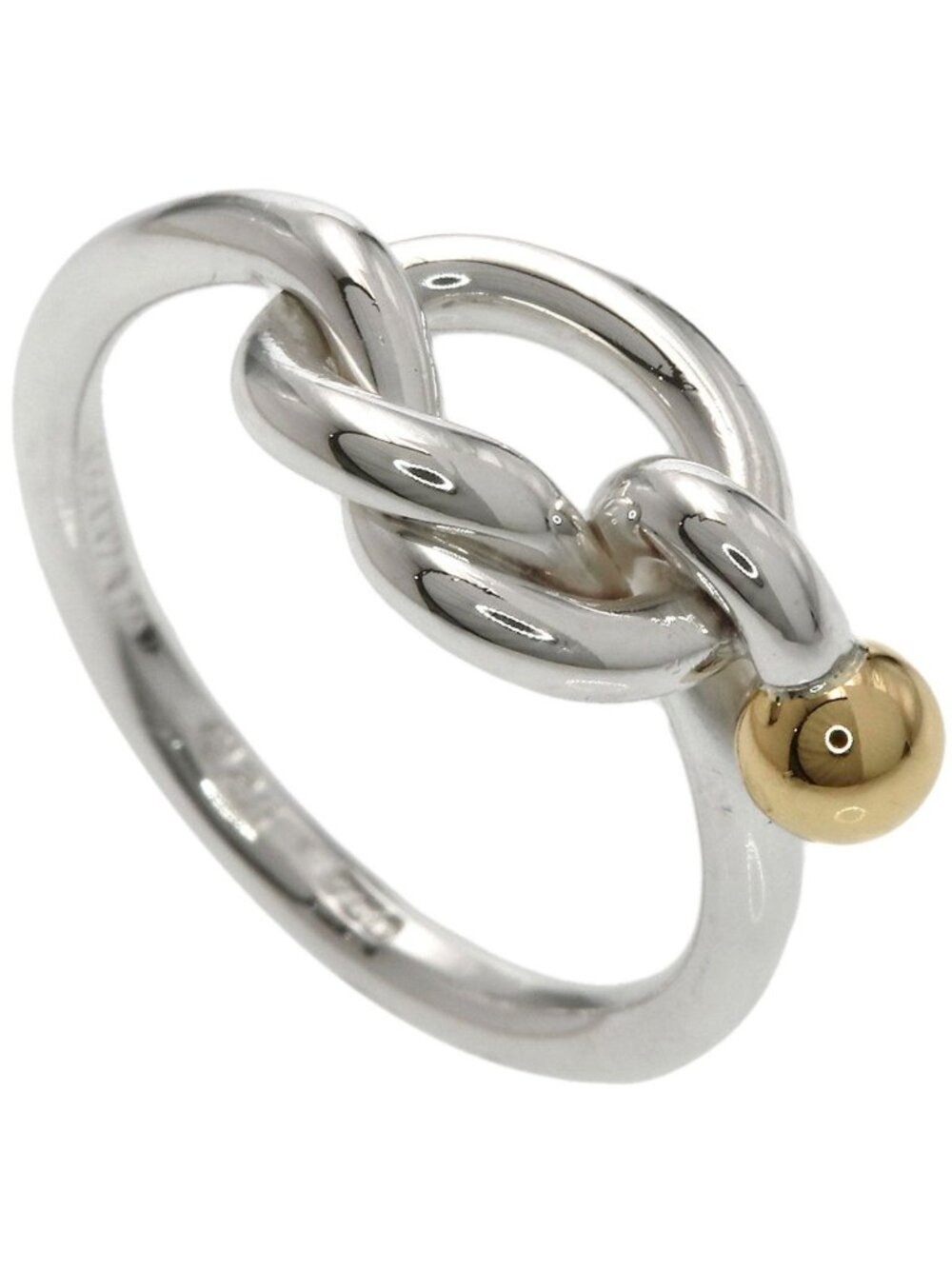 Tiffany & Co Love Knot Ring Silver 18k Yellow Gold
